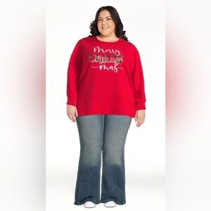 Holiday Time women’s Merry Christmas long sleeve graphic top; size: xxxl(23)